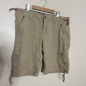 Roxy Tan Cargo Shorts with Rugged Cotton Blend